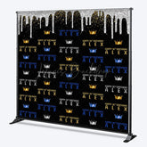 Lofaris Step And Repeat Black Silver Custom Name Backdrop